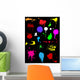 Colorful Ink Splats Black Wall Decal