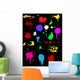 Colorful Ink Splats Black Wall Decal
