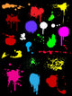 Colorful Ink Splats Black Wall Decal