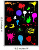 Colorful Ink Splats Black Wall Decal