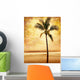 Sepia-toned Palm Tree Done Wall Decal