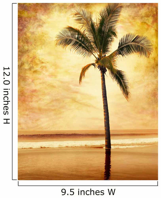 Sepia-toned Palm Tree Done Wall Decal