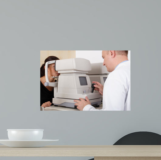 Male Ophthalmologist Conducting Eye Wall Decal