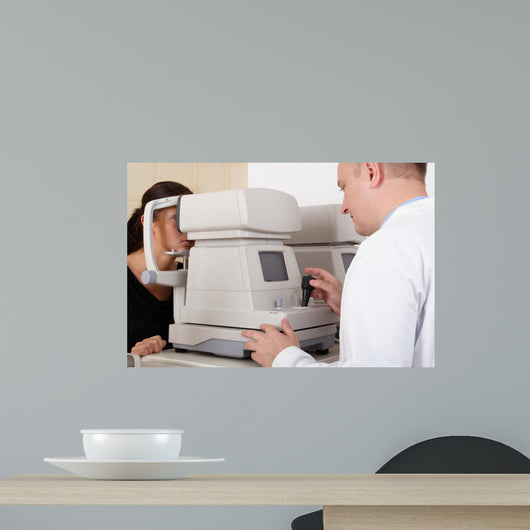 Male Ophthalmologist Conducting Eye Wall Decal