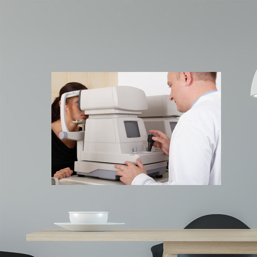 Male Ophthalmologist Conducting Eye Wall Decal