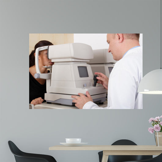 Male Ophthalmologist Conducting Eye Wall Decal