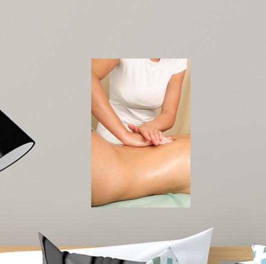 Female Back Massage Vertical Wall Mural