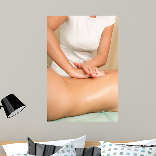 Female Back Massage Vertical Wall Mural