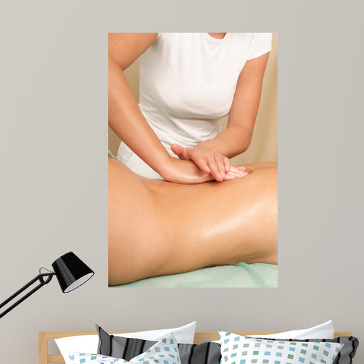 Female Back Massage Vertical Wall Mural