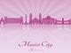 Mexico City V2 Skyline Wall Decal