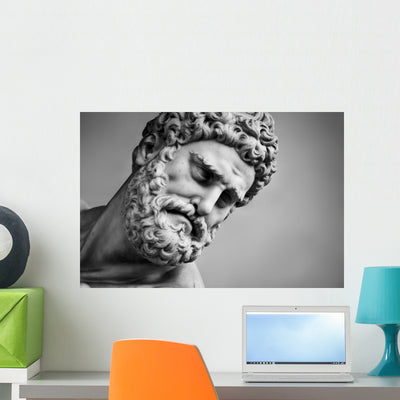 Ancient Sculpture Hercules and Wall Decal shown on a wall