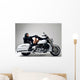 Lazy White Motorcycle Pin-up Wall Decal