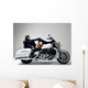 Lazy White Motorcycle Pin-up Wall Decal