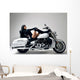 Lazy White Motorcycle Pin-up Wall Decal