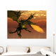 3D Render Fire-breathing Dragon Wall Decal