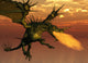 3D Render Fire-breathing Dragon Wall Decal