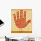  thanksgiving card design with theme words and cute hand print turkey Wall Mural