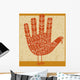  thanksgiving card design with theme words and cute hand print turkey Wall Mural