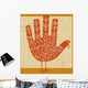 thanksgiving card design with theme words and cute hand print turkey Wall Mural