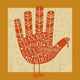  thanksgiving card design with theme words and cute hand print turkey Wall Mural