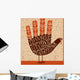  thanksgiving card design with theme words and cute hand print turkey Wall Mural