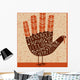  thanksgiving card design with theme words and cute hand print turkey Wall Mural