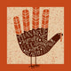  thanksgiving card design with theme words and cute hand print turkey Wall Mural
