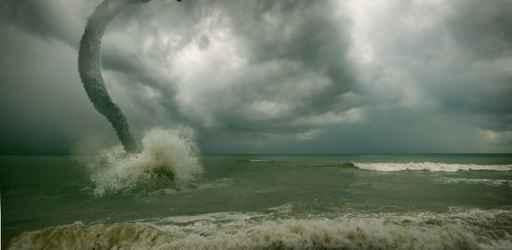 Ocean Tornado Storm (3d Used) Wall Mural