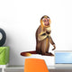 Monkey Illustration Close-up White Wall Decal