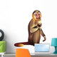 Monkey Illustration Close-up White Wall Decal