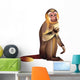 Monkey Illustration Close-up White Wall Decal