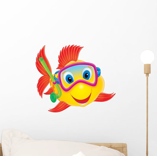 Fish Diver Wall Decal