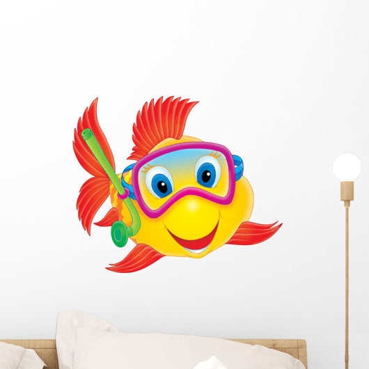 Fish Diver Wall Decal