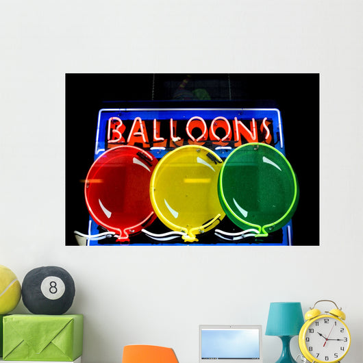 Neon Sign for Balloons Wall Decal