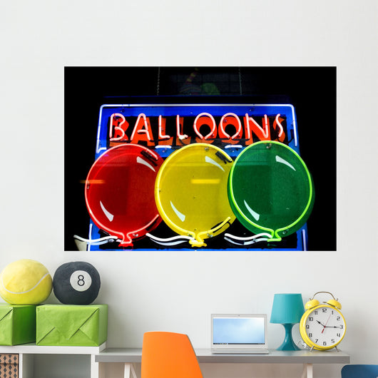 Neon Sign for Balloons Wall Decal
