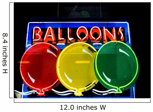 Neon Sign for Balloons Wall Decal