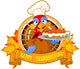 Turkey Holds Pie Wall Decal