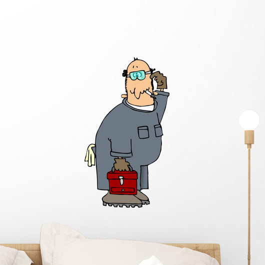 Puzzled Mechanic Wall Decal