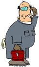 Puzzled Mechanic Wall Decal