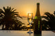 Glass Wine Sunrise Sea Wall Decal