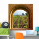 Arched Window Vineyard with Wall Decal