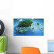 Aircraft Flies over Tropical Wall Decal