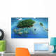 Aircraft Flies over Tropical Wall Decal