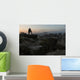 Photographer Stands Edge Cliff Wall Decal