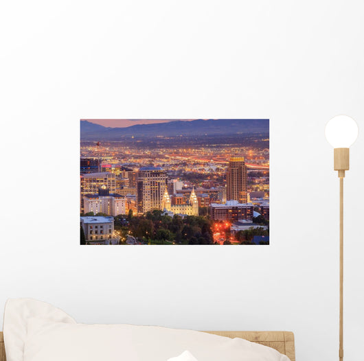 Downtown Salt Lake City Evening Wall Decal