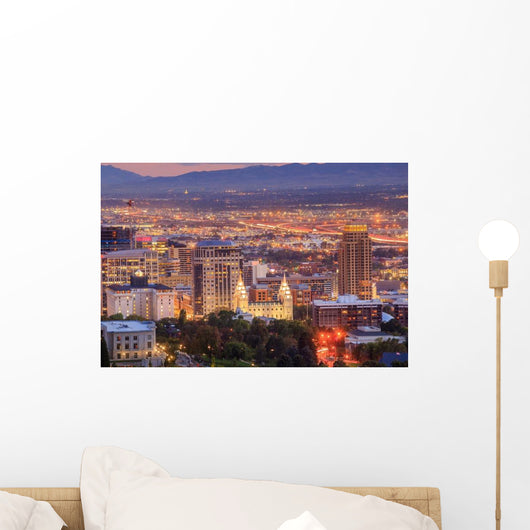 Downtown Salt Lake City Evening Wall Decal