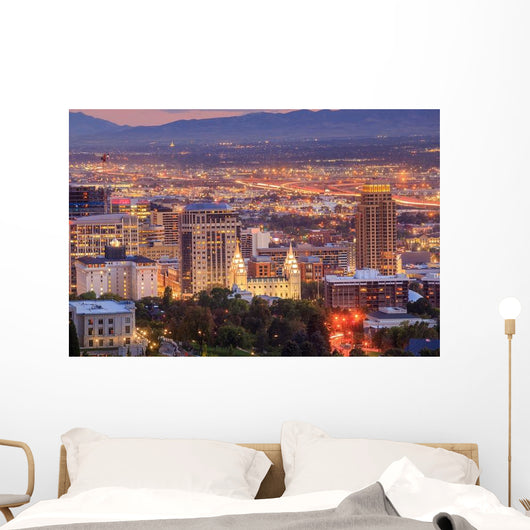 Downtown Salt Lake City Evening Wall Decal