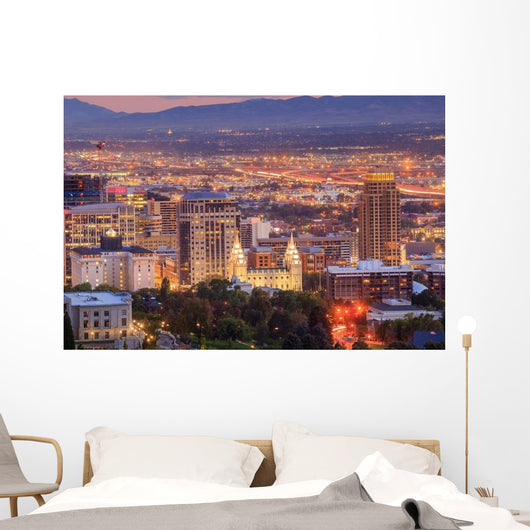 Downtown Salt Lake City Evening Wall Decal