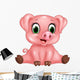Cartoon Adorable Baby Pig Wall Decal