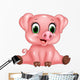 Cartoon Adorable Baby Pig Wall Decal